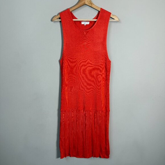 Opening Ceremony Knit Pleated Mini Dress Womens Small Orange Cocktail Party Chic - Picture 4 of 11